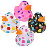 Polka Dot Patterned Rubber Ducky Kids Toy - Assorted